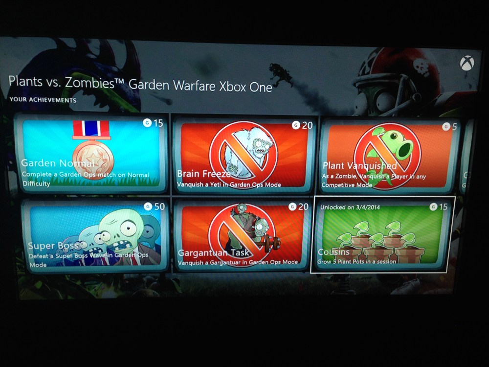 Garden Warfare achievements