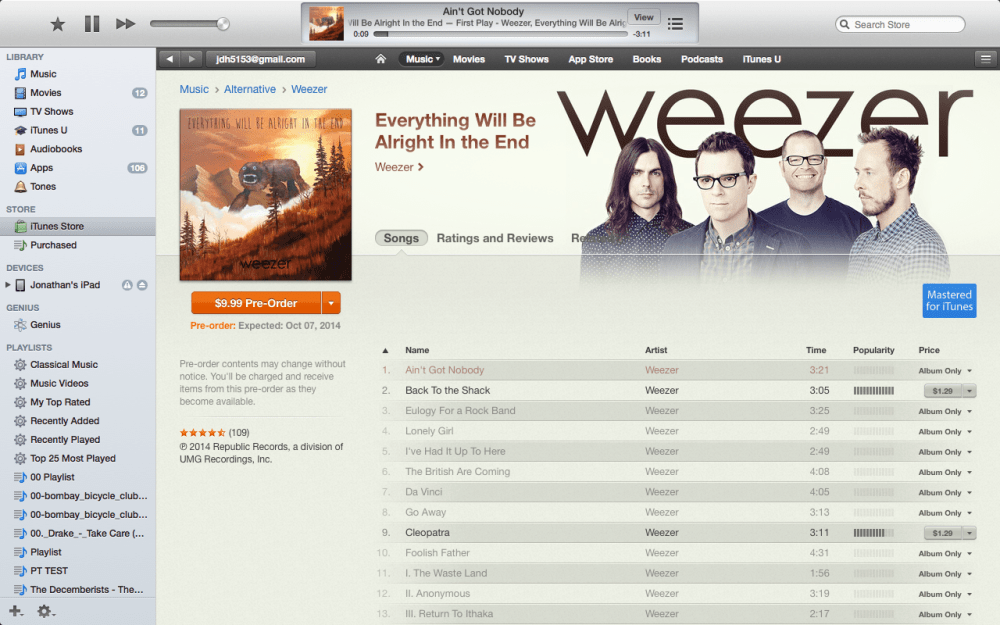 Weezer on iTunes