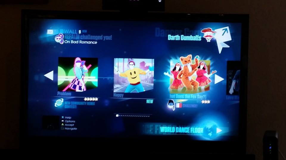 Just Dance 2015 menu