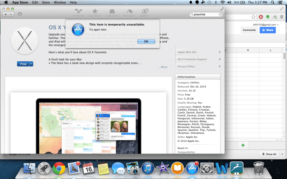 OS X Yosemite download error