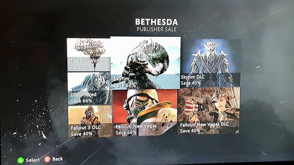 Bethesda Publisher sale xbox 360