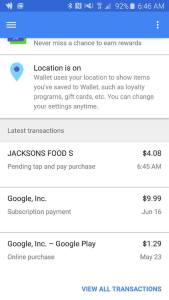 Google Wallet Galaxy S6