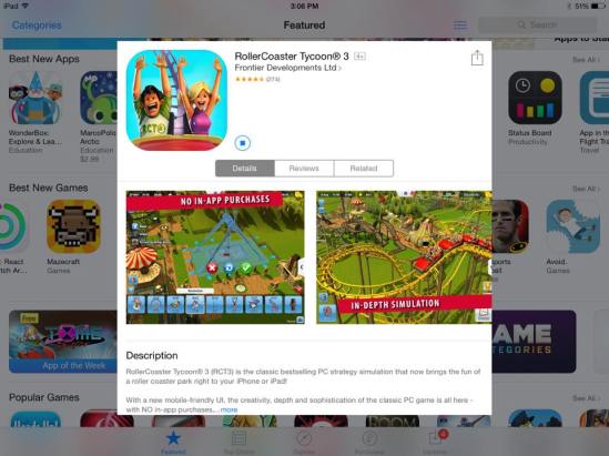 rollercoaster tycoon 3 ios