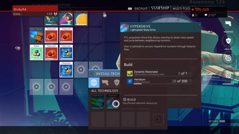 No Man's Sky inventory